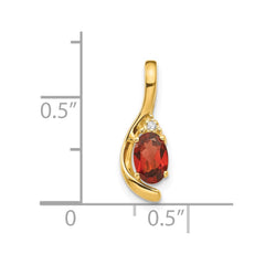 14k Garnet and Diamond Pendant - 7