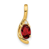 14k Garnet and Diamond Pendant - 7