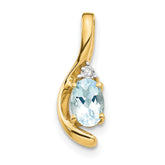 14k Aquamarine and Diamond Pendant - 2