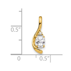 14k White Topaz and Diamond Pendant