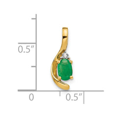 14k Emerald and Diamond Pendant - 2