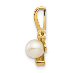 14k FW Cultured Pearl and Diamond Pendant
