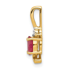 14k Ruby and Diamond Pendant