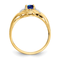 14k Sapphire and Diamond Ring - 2