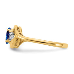 14k Sapphire and Diamond Ring - 2