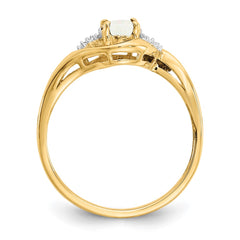14k Opal and Diamond Ring - 2