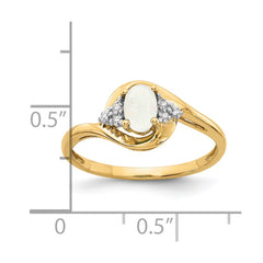 14k Opal and Diamond Ring - 2