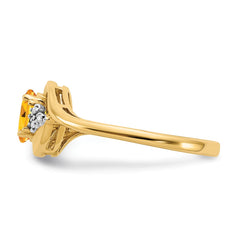 14k Citrine and Diamond Ring - 2