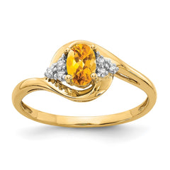 14k Citrine and Diamond Ring - 2