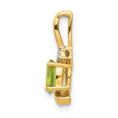 14k Peridot and Diamond Pendant - 5