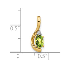 14k Peridot and Diamond Pendant - 5