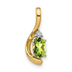 14k Peridot and Diamond Pendant - 5