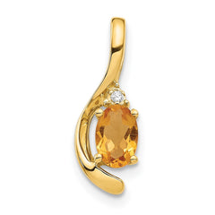 14k Citrine and Diamond Pendant - 4