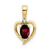 14k Garnet and Diamond Heart Pendant - 3
