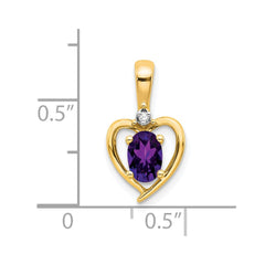 14k Amethyst and Diamond Heart Pendant - 3