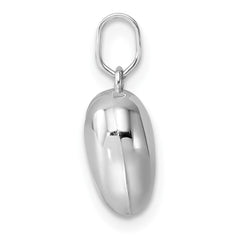 14k White Gold 3D Puffed Heart Pendant - 2