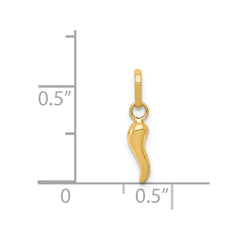 14k 3D Italian Horn Charm - 3