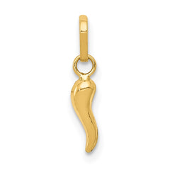 14k 3D Italian Horn Charm - 3
