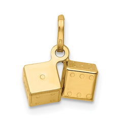 14k 3D Dice Charm
