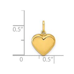 14K Polished 3-D Puffed Heart Pendant - 11