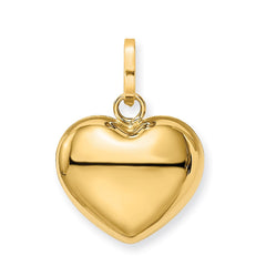 14K Polished 3-D Puffed Heart Pendant - 8