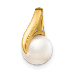14k 8-9mm White Freshwater Cultured Pearl Pendant Slide