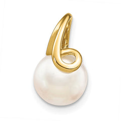 14k 8-9mm White Button Freshwater Cultured Pearl Pendant Slide - 2