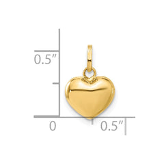 14K Polished 3-D Puffed Heart Pendant - 9