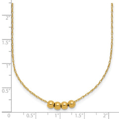 14k w/ 4, 4mm Bead Necklace