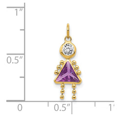 14k February Girl Birthstone Charm