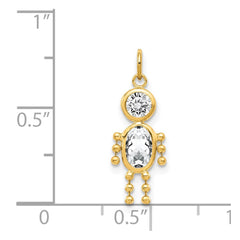 14k April Boy Birthstone Charm