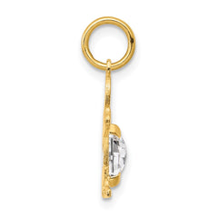 14K Boy 6x4 Oval Genuine White Topaz-April