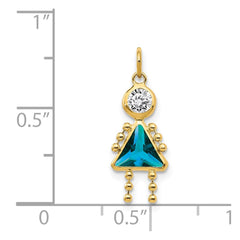 14k December Girl Birthstone Charm
