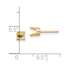 14k 5mm Round Stud Earring Mounting w/backs