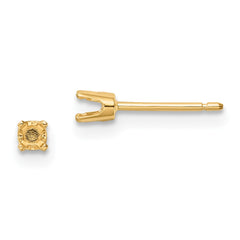 14k 6.5mm Round Stud Earring Mounting w/backs