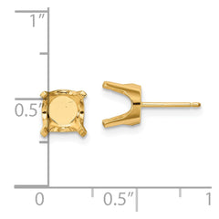 14k 8mm Round Stud Earring Mounting w/backs