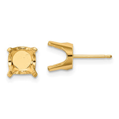 14k 8mm Round Stud Earring Mounting w/backs