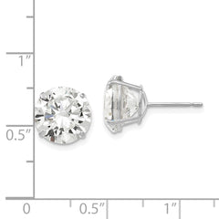 14k White Gold 10mm Round CZ Post Earrings
