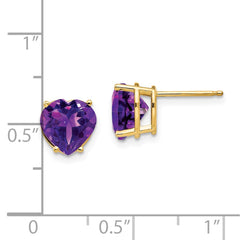 14k 8mm Heart Amethyst earring