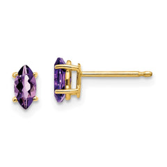 14k 6x3mm Marquise Amethyst earring