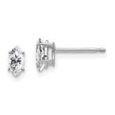 14k White Gold 6x3mm Marquise Cubic Zirconia earring