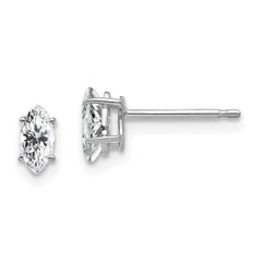 14k White Gold 6x3mm Marquise Cubic Zirconia earring