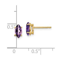 14k 7x3.5mm Marquise Amethyst earring
