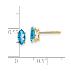 14k 7x3.5mm Marquise Blue Topaz earring