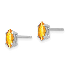 14k White Gold 7x3.5mm Marquise Citrine earring