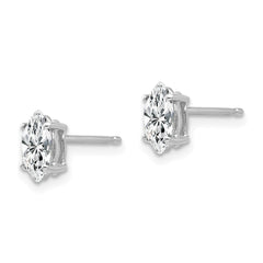 14k White Gold 7x3.5mm CZ Marquise Stud Earring