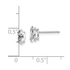 14k White Gold 7x3.5mm CZ Marquise Stud Earring