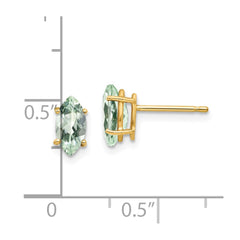 14k 8x4 Marquise Green Quartz Earring