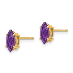 14k 8x4mm Marquise Amethyst earring