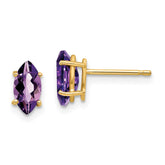 14k 8x4mm Marquise Amethyst earring